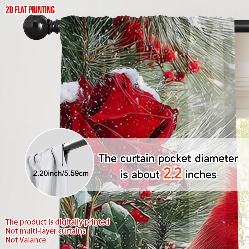 2pcs, plane printing Curtains Digital Printed cardinal Versatile 100% Polyester (without rod) Gifts Use for Bedroom,