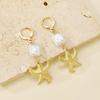 Fashion Versatile High End Personality Sea Star Inlaid Colored Imitation Diamond Design Earrings For Women