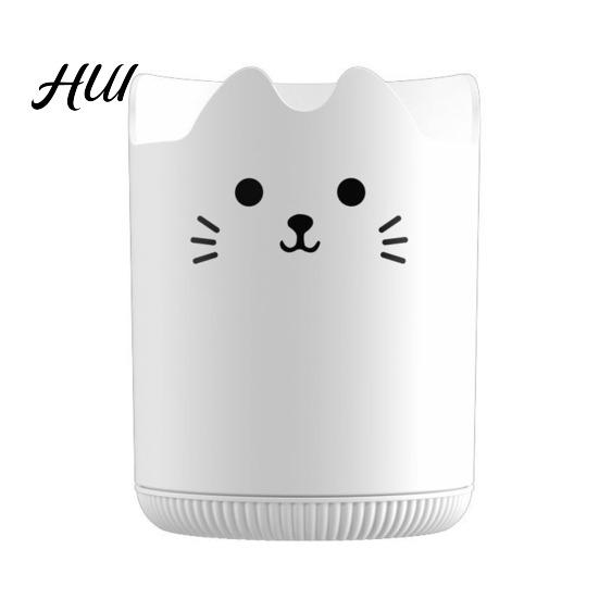 Large Capacity Pen Organizer Holder 360 Degree Rotating Cat Pattern Transparent Stand Design Stationery Desk Accessory