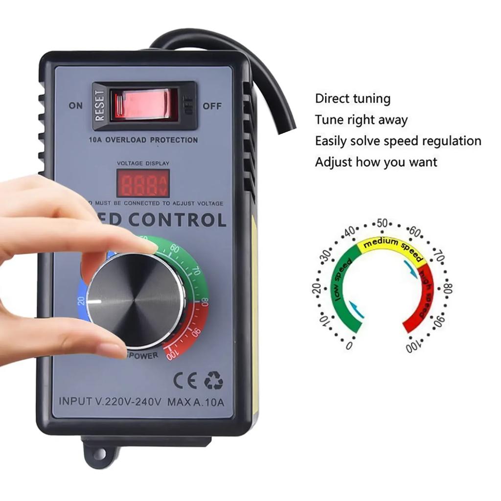 Angle Grinder Speed Switch Hand Drill Polishing Fan AC Stepless Speed Regulator Switch LED Display 110V 220V 15A
