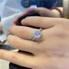SACE GEMS GRA Certified D Color 1-2ct Moissanite Ring 925 Sterling Silver Plated with 18k White Gold Ring for Women Fine Jewelry