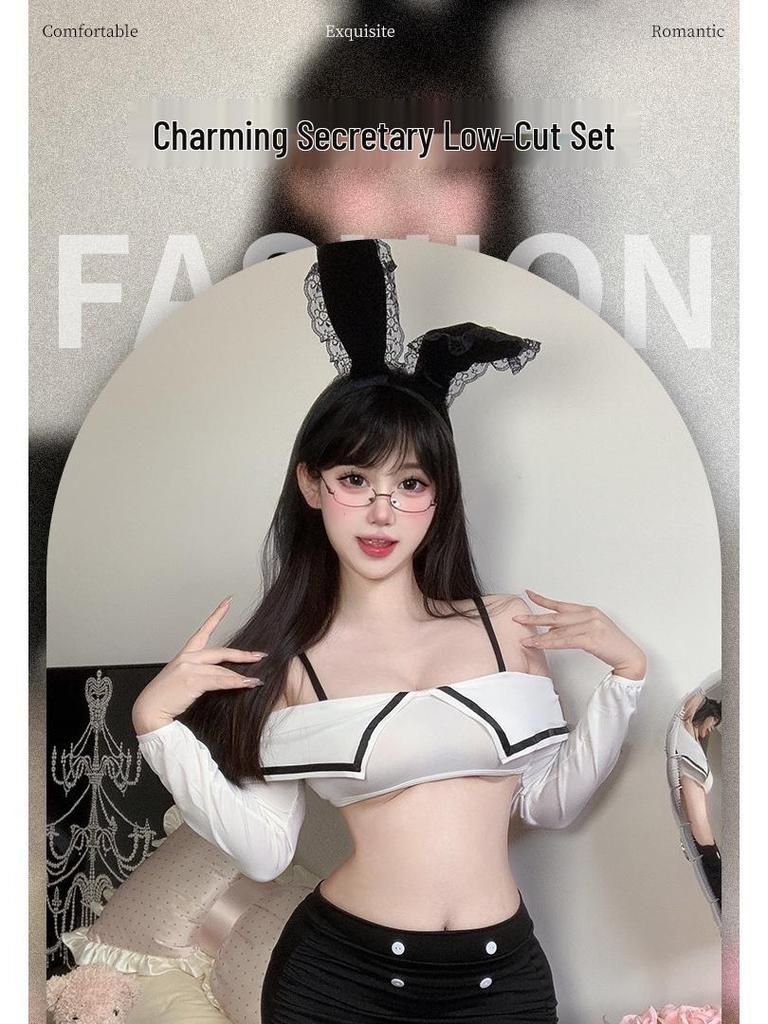 Quick Release Sensual Bunny Secretary Lingerie Set