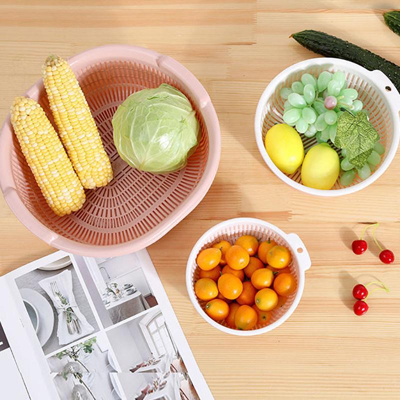 Dvojitá dutá miska na ovoce Plastový košík na zeleninu Domácnost Zahuštěný kuchyňský košík na ovoce Velký kreativní obývací pokoj Ovocný talíř