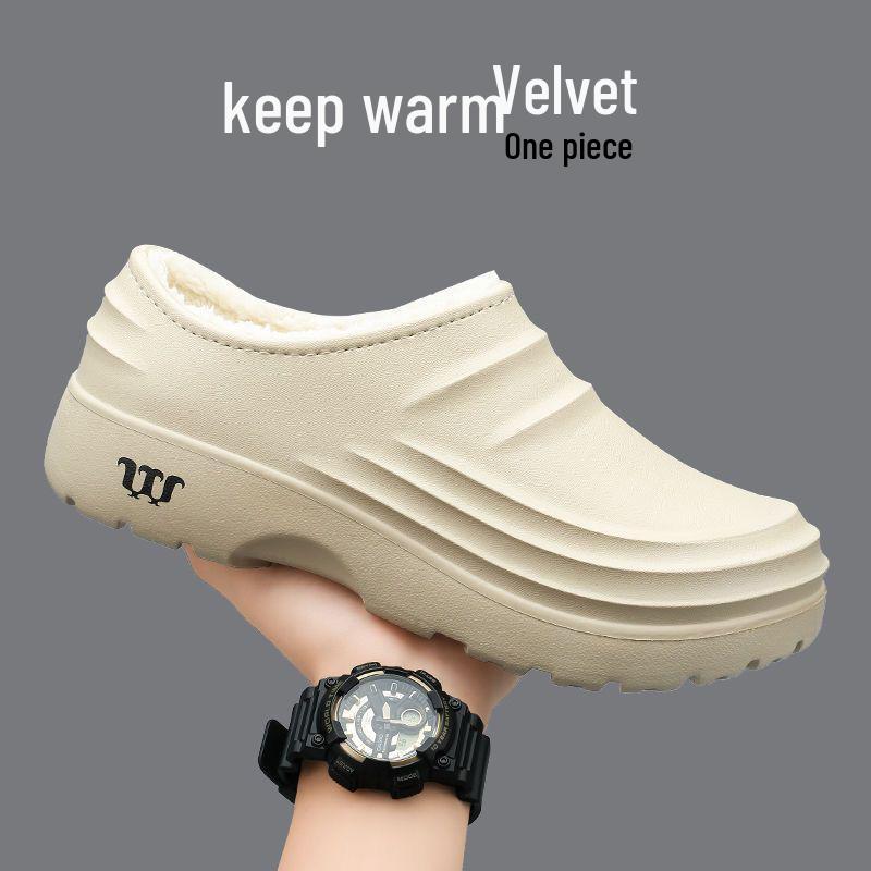 Men's Waterproof Non-Slip Black Leather Chef Shoes - Oil-Proof, Wear-Resistant, Soft Sole Slip-On for Kitchen Work