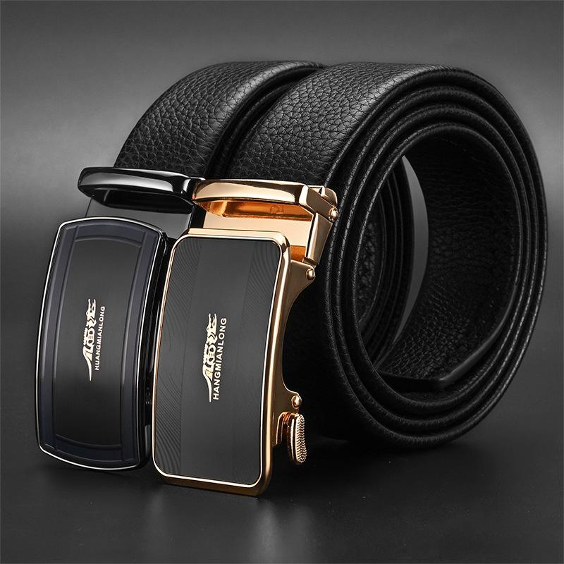 Crocodile Pure Men'S Belt Genuine Leather Light Business Cowhide Automatic Buckle Medium And Green Casual Pants Belt Men