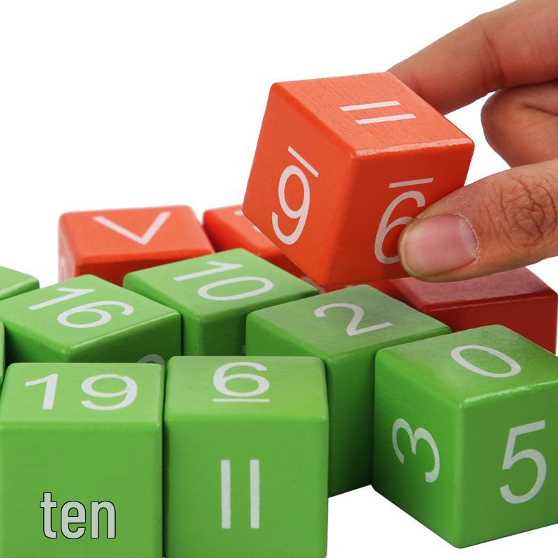 Jucărie din lemn pentru învățarea descompunerii numerelor pentru copii: Blocuri de construcție educative trei-în-unu pentru elevii de școală primară