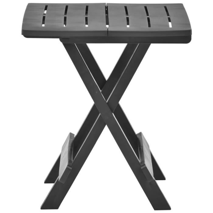 Table de jardin pliable - vidaXL - anthracite - plastique