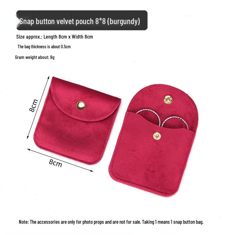 Samt Druckknopf Schmuckbeutel für Ringe & Halsketten - Mini Aufbewahrungsbeutel