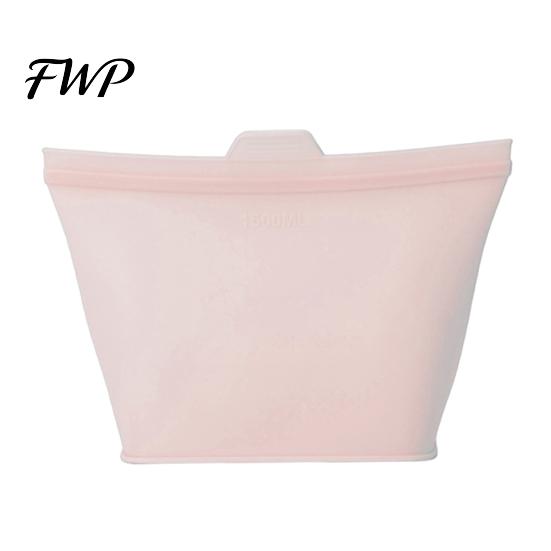 Refrigerator Fresh Bag Fresh-keeping Food-Grade Silicone with Sealing Strip Pouch Leak-Proof Spill-proof Food Container Reusable Microwave Safe 500ML