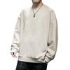 Frühlings-Sweatshirt Herren Trendiges Koreanisches Wildleder Lockeres T-Shirt Frühling und Herbst Unterziehshirt mit Top Trendige Kleidung