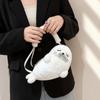 Thickened Cute Seal Shoulder Pouch Soft Adorable Cartoon Seal Handbag Lightweight PP Cotton Crossbody Bag Gifts