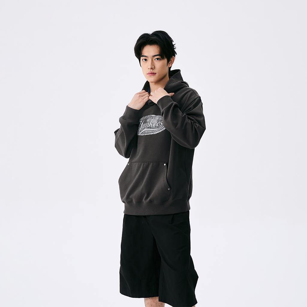 New MLB MONOGRAM Collection New York Yankees SS25 Sweatshirt Unisex Charcoal Gray 3AHDM0551-50CGS