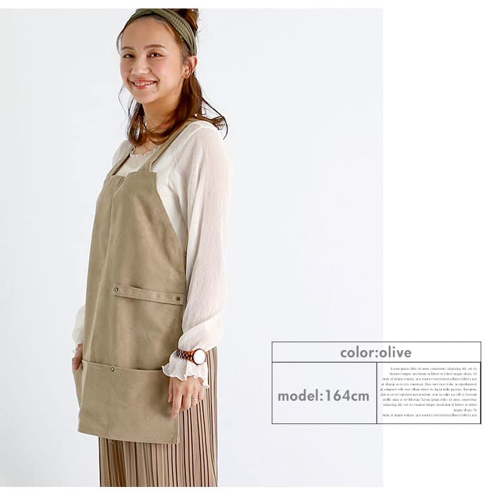 Maruwa Trading Canvas Apron Back Cross 20oz Olive Free Size