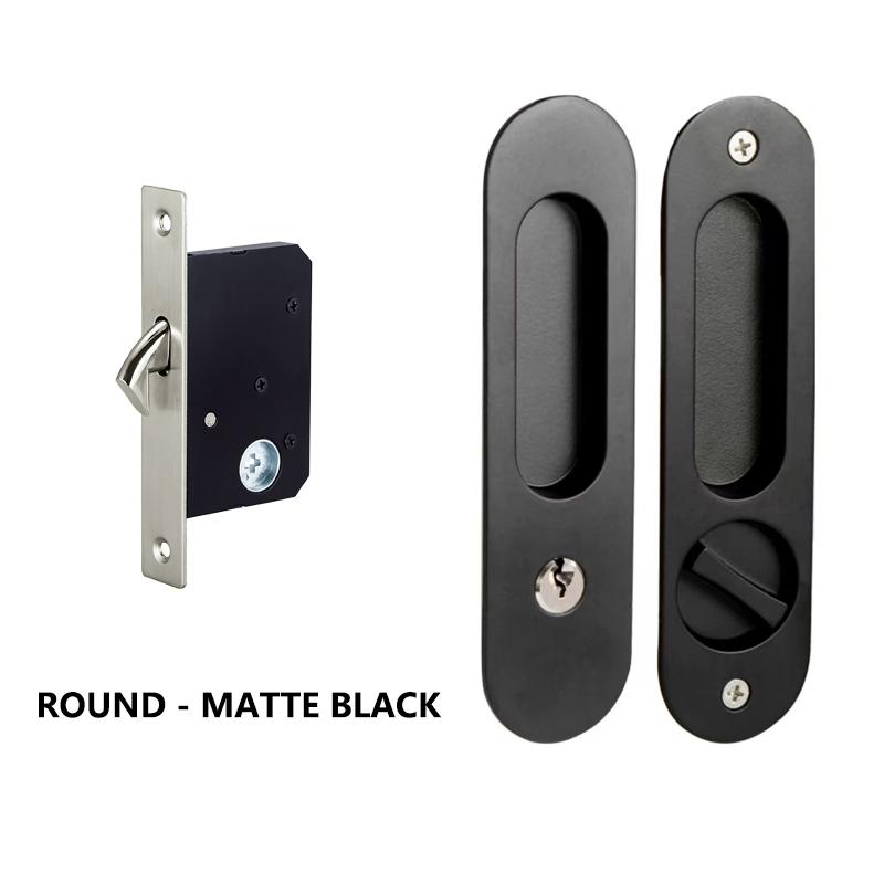 Sliding Door Lock Shift Door Lock Invisible Wooden Door Lock Dark Door Black Shift Door Handle Trip Kitchen Bathroom Door Lock