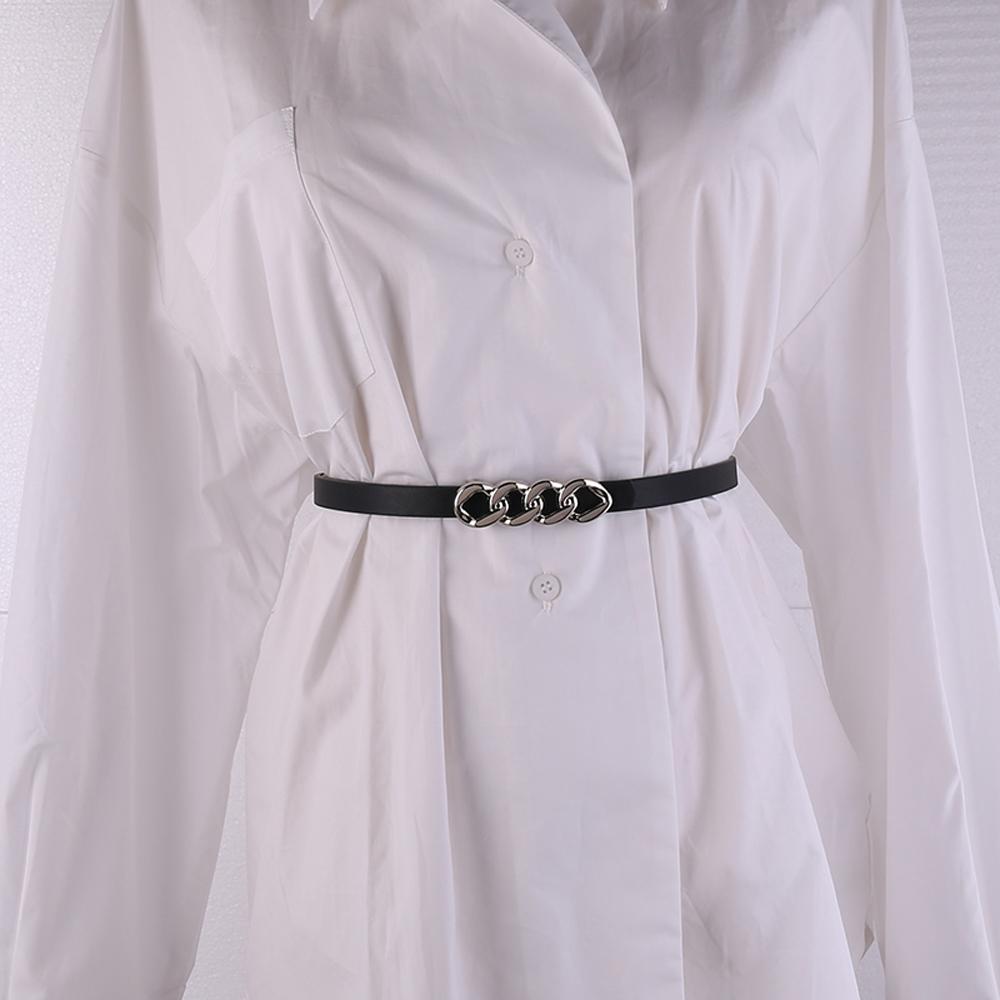 Punk Party Sweater Gothic Coat Tassel Chain Women Punk Belts PU Leather Waistband Jeans Waist Strap