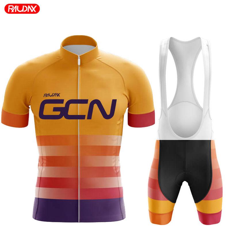 2025 Raudax GCN Team Summer Short Sleeve Cycling Jersey Set Breathable Mountain Bike Cycling Clothing Maílllot Ciclismo Hombre