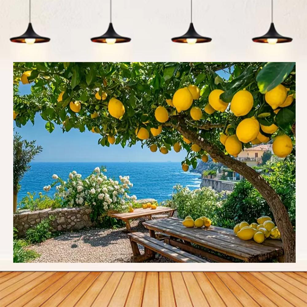 Summer Seaside Beach Theme Background Palm Tree Blue Sky Romantic Sunrise Sea Wave Photography Backdrop Supplies Party Decor