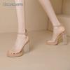 Klare Transparente Sandalen mit Absatz für Damen Offene Zehenpartie Knöchelriemen Elegante Schuhe Damenmode PVC-Sandalen Sandalias De Mujer