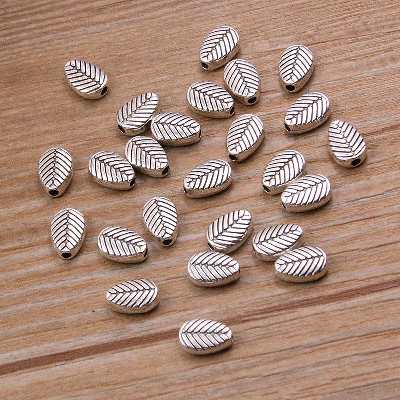 Double-Sided Leaf Plant Beads: 2 Colors & Styles for DIY Necklaces & Bracelets