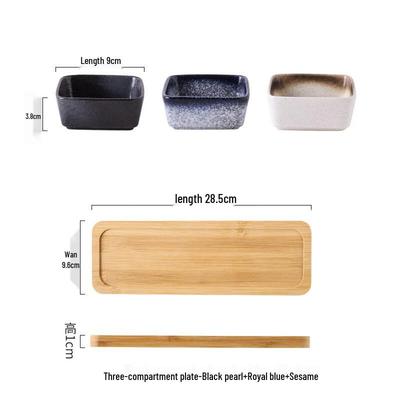 ZISIZ Japanese Style Three-Compartment Ceramic Dish