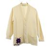 70s Vintage Wool Long Sleeve Knit Cardigan 38 Ivory Sweater Men's Used