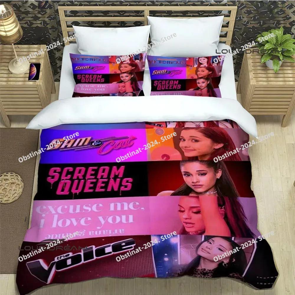 Sängerin Ariana Grande Bettwäsche-Sets exquisites Bettwaren-Set Bettbezug Bettdecke-Set Bettwäsche-Set Luxuriöses Geburtstagsgeschenk