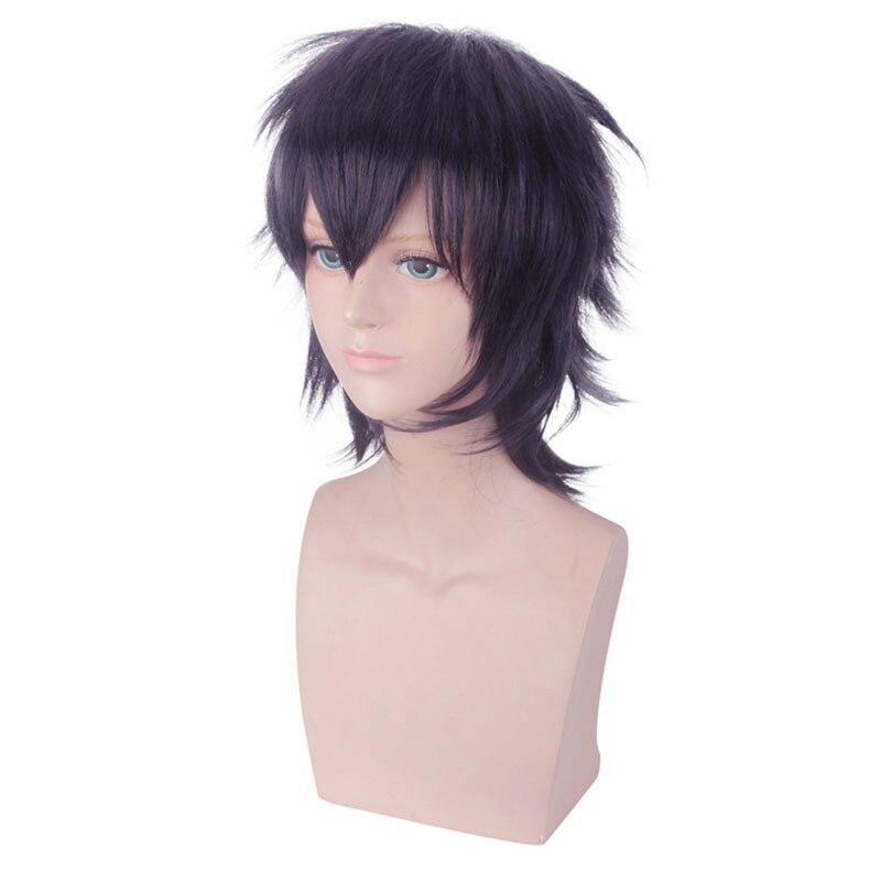 Anime 30CM Cospaly JoJo's Bizarre Adventure Ghirga Narancia Wig Short Black Purple Party Hair for Christmas Cosplay Costume Wigs