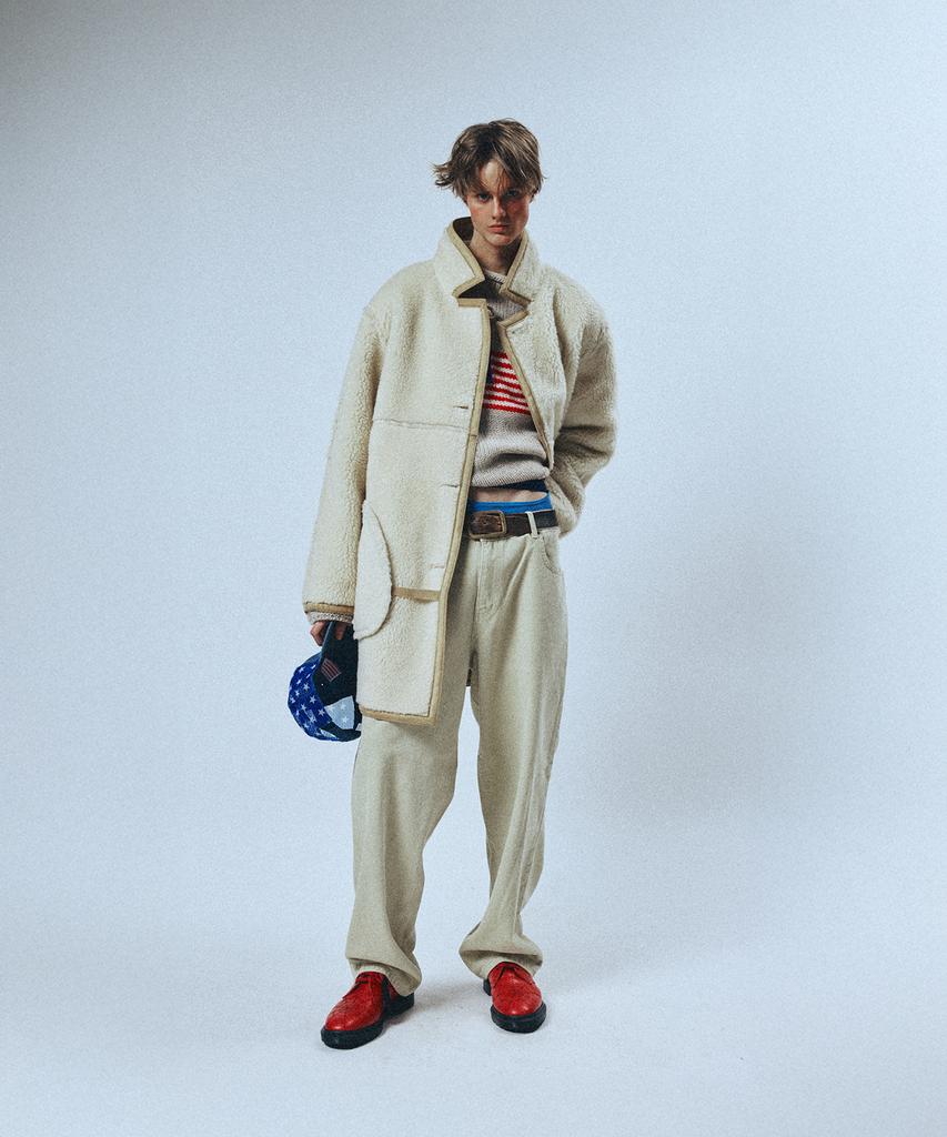 Sunday Fruit Market Market Faux Shearling Jacket Beige