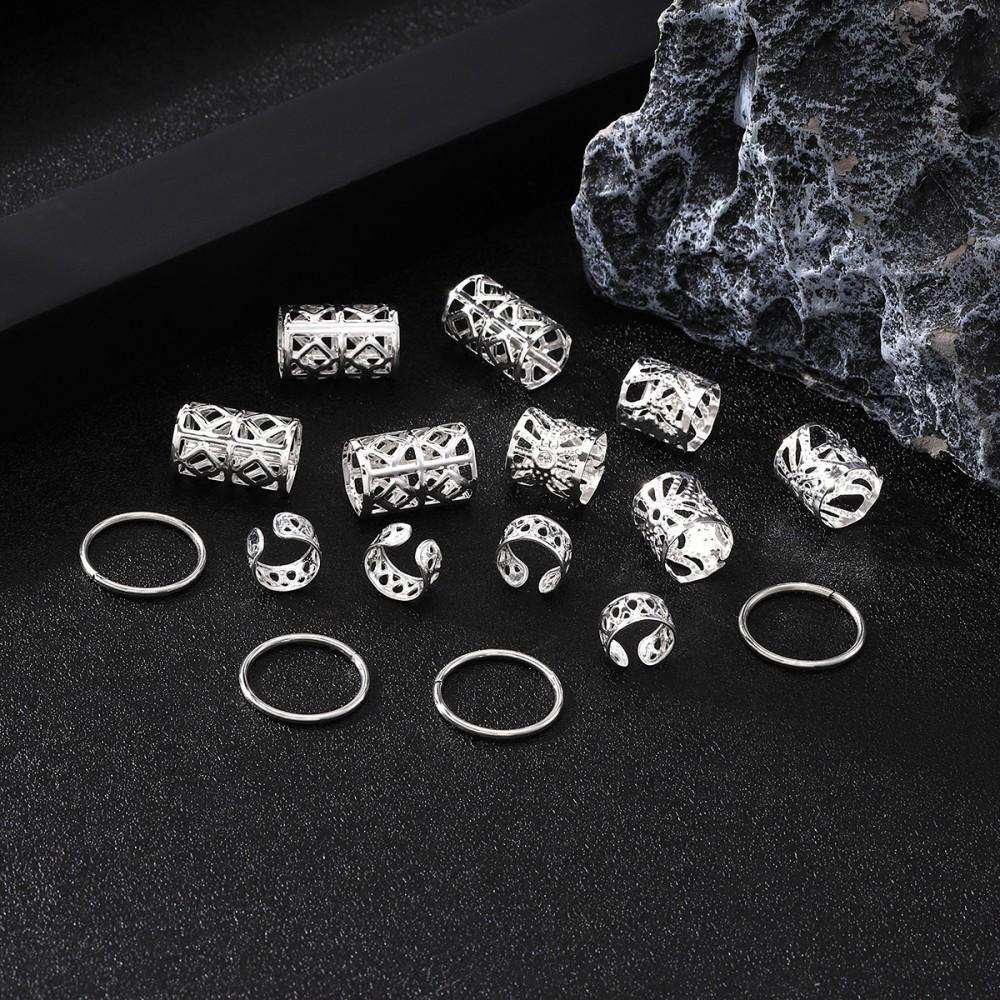 80pcs Dreadlock Hair Beads Alloy Hollow Hair Braid Rings For Girls Women Stylish Hair Jewelry Locks for Braids Hair Accessories