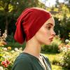 Headscarf Inner Hat Mercerized Cotton Soft Breathable Sweat-Wicking Base Hat High Elasticity No Pilling Fading Headscarf Liner