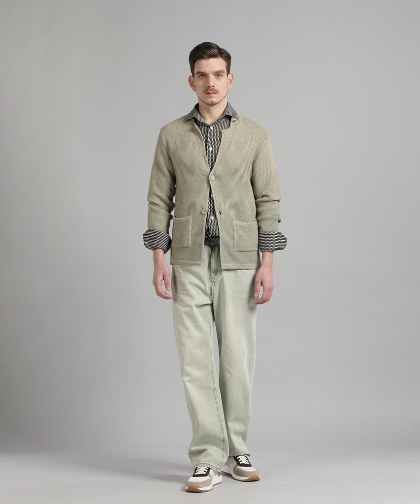 PANICALE Graphic Print Cotton Shirt [Olive Green]