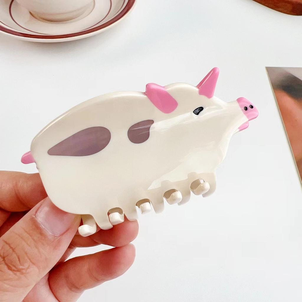 1pc New Acetic Acid Cow Gripper Animal Hair Clip Animal Hair Accessories Ins Chick Hair Clip Dopamine Pig Farm Hair Clip