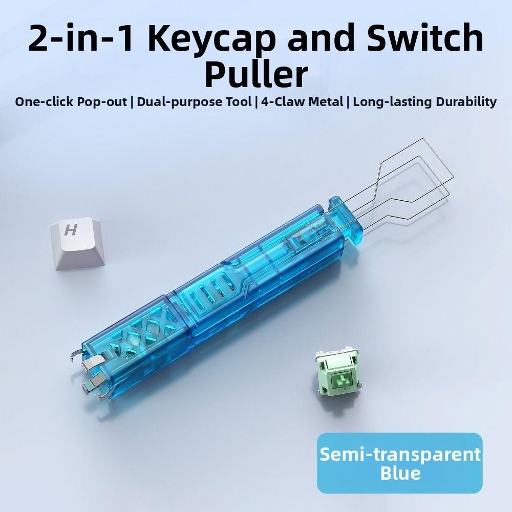 2 In 1 Keys Caps Puller Multifunction DIY Keycaps Remover Tool Portable Four-Jaw Design Mechanical Keyboard Keycap Extractor