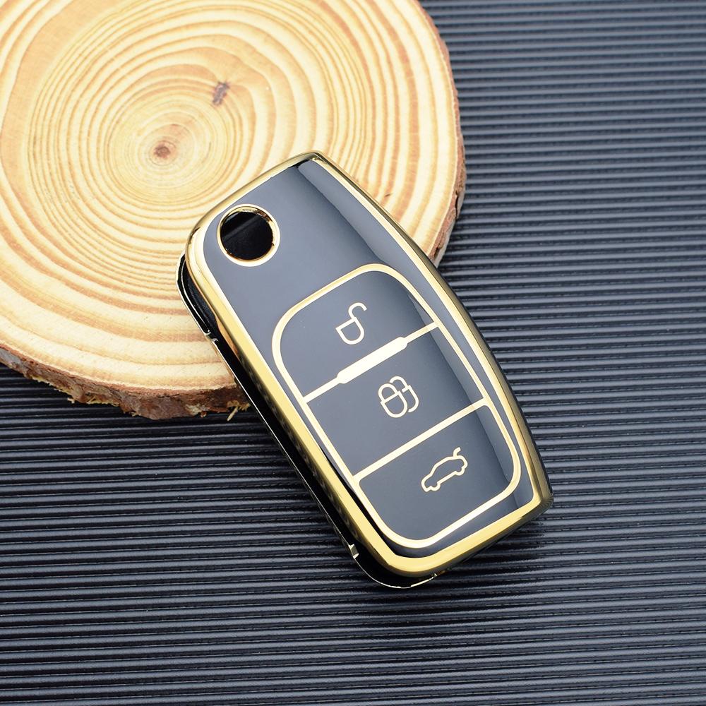 Shell Fob TPU Car Soft Folding Key Case Holder Full Cover For Ford Focus 2 Falcon Escape Galaxy Kuga B-Max C-Max Ecosport Fiesta