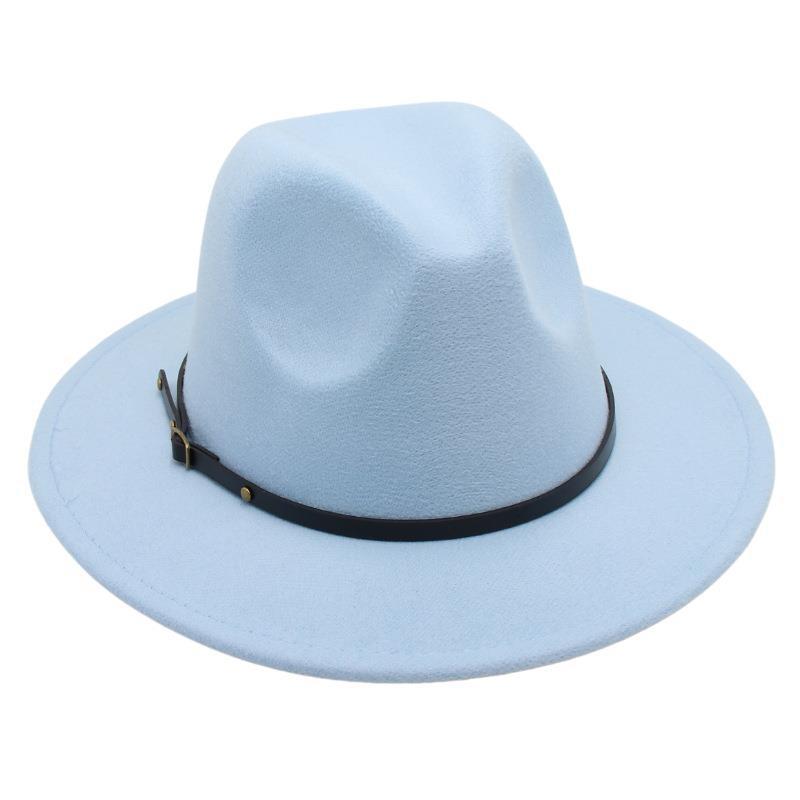 Amazon Simple Top Hat Suit British Jazz Hat Men'S And Women'S Felt Hat Foreign Gas Belt Buckle Tweed Hat Jackson