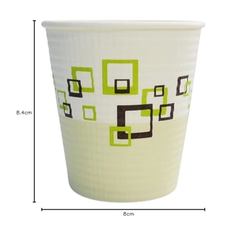 Sunnap Hallmark Square Pop Embossed Paper Cups, 250ml, 8.5oz, 3 Designs, 50-Pack, C2550EHK Assortment