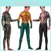 Aquaman Arthur Curry Cosplay Kostüm Bodysuit Perfekt für Halloween Cosplay**