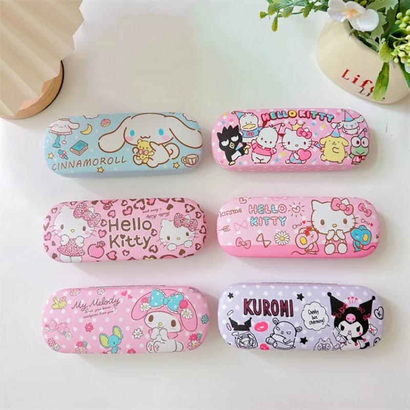 MINISO Disney Stitch Glasses Storage Box Cute Cartoon Sanrio Hello Kitty Student Glasses Sunglasses Protective Box Student Gifts