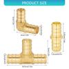 1/2inch Tubing Pipe Fittings Brass T Shaped Adapter Elbow Tees Straight Couplings Set for Hose Pipe And Tubing