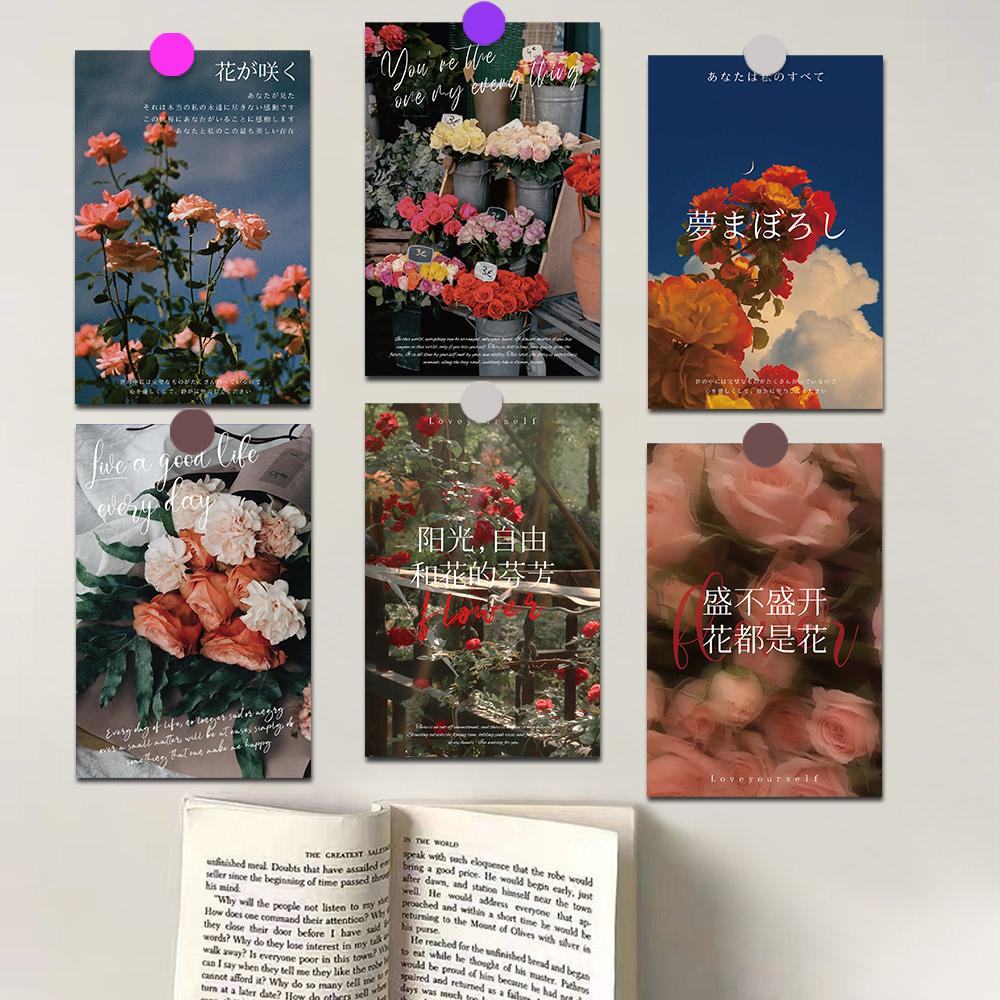 10×15CM 10PCS Complete the Flowering Period Poster Stickers Coffee Laptop LuggageLiving Wall Card Background Sticker