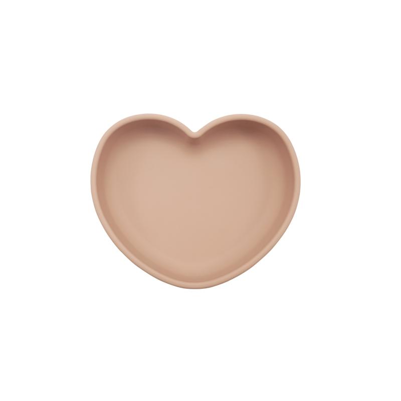 High Quality Silicone Feeding Solid Food Plates Dining Appliance Heart-Shaped Bowl With Suction Cup Children's Tableware