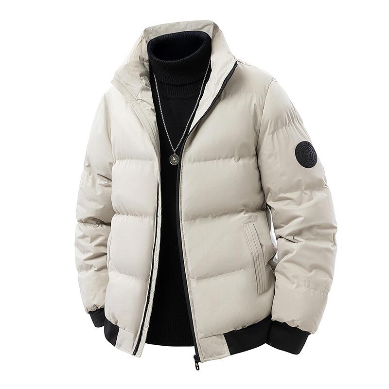 Padded-on Men's New Winter Thickened Jacket Padded Jacket Trendy Brand Autumn and Winter Hooded Short Tooling Bread Down Padded Jacket