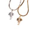 Vintage 316L Stainless Steel 3D Solid Elephant Head Necklace Pendant Women Mens Fashion Cute Animal Blade Chain Choker Jewelry