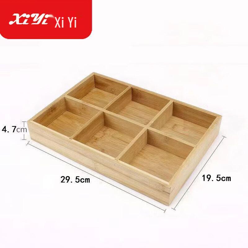Wooden Six-Grid Serving Tray