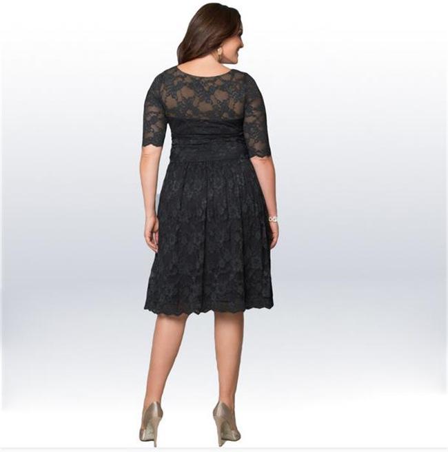 

Fast explosion fat MM lace sexy solid color large size dress elegant L чёрный