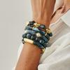 Dark Wind Acrylic Beaded Elastic Bracelet, Fashionable Resin Bamboo Elbow Special-Shaped Ccb Bracelet.