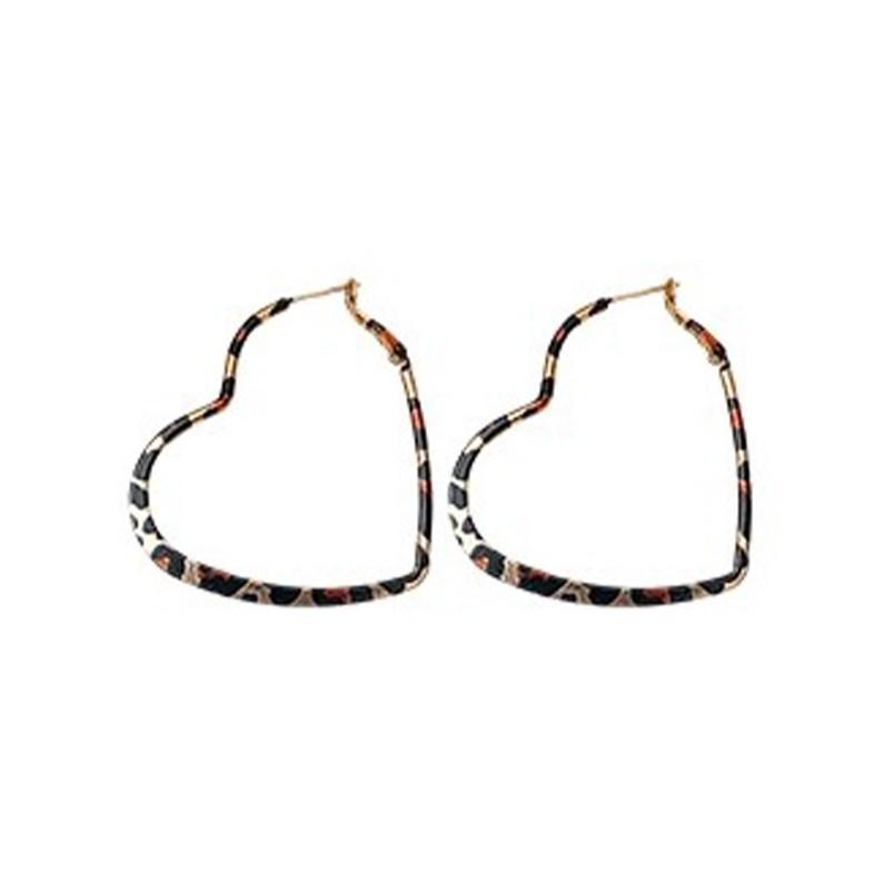 Retro Leopardenmuster Liebe Ohrringe Damen Design Steckerohrringe Ohren