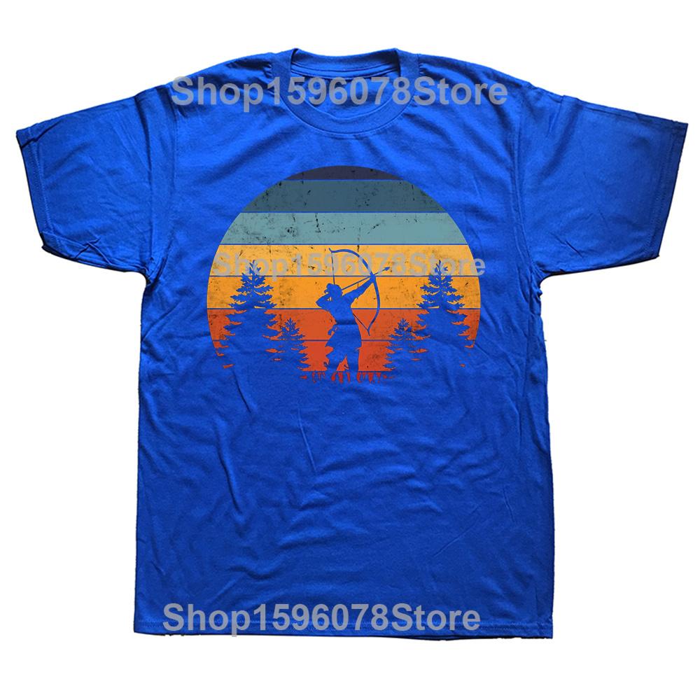 Funny Archery Archer Bow Vintage Retro Cotton Streetwear T-Shirt Humor Tee Loose Fit Clothing for Men and Women Short Sleeve