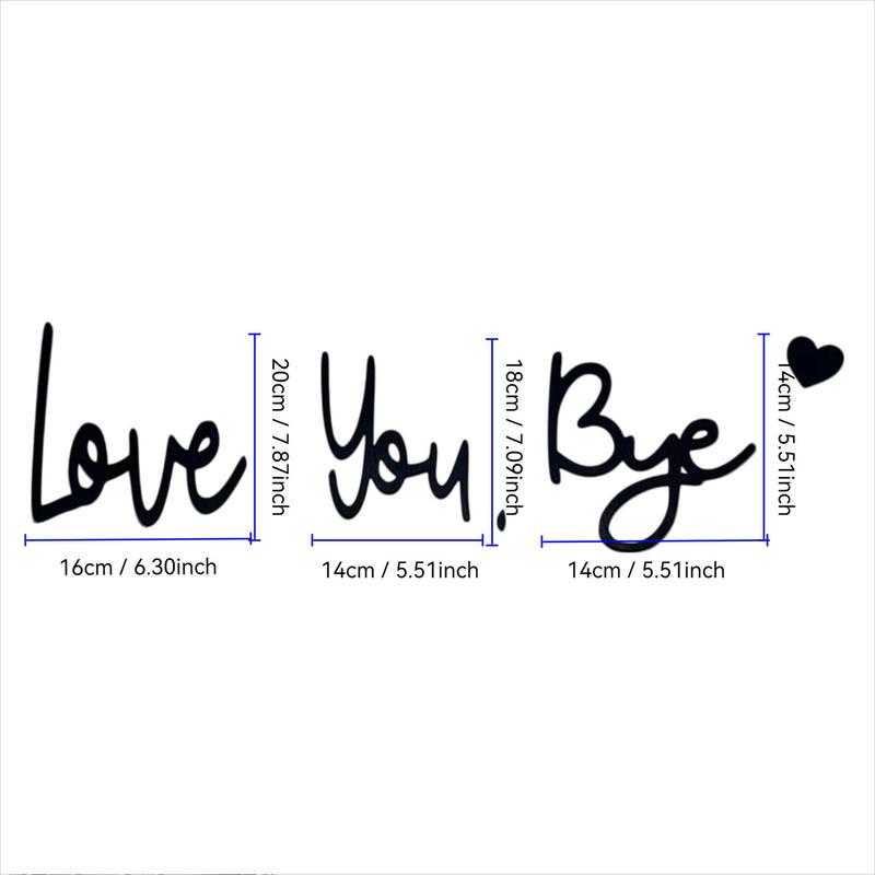 Love You Bye Iron Sign Home Decor Boho Vegg Decor Express Love and Warm for Your Family Lovers Veggkunst Gave Gang