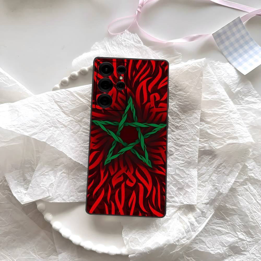 Maroko M-Marocká vlajka Pouzdro na telefon Pro Samsung S 24 Fe 25 Ultra Plus 20 Lite 21 30 22 23 24 22 Ultra 5G Fundas